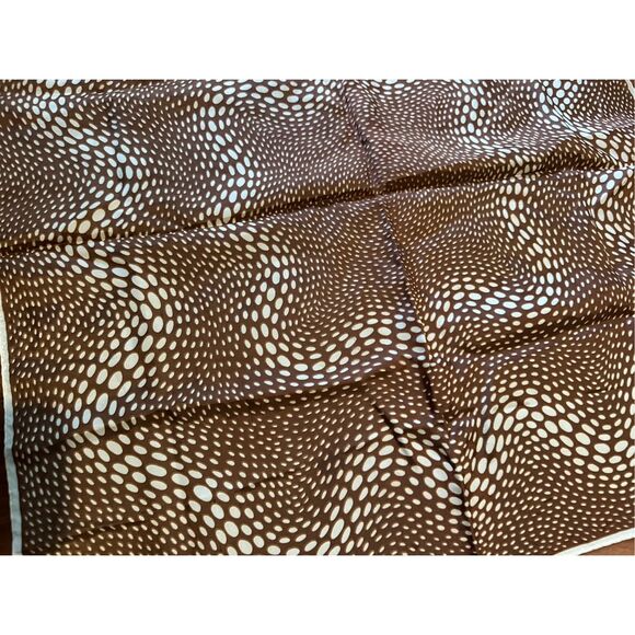 Nice Scarf Satin Acetate Vintage Japan Brown Gold cream Print Square - Picture 5 of 9